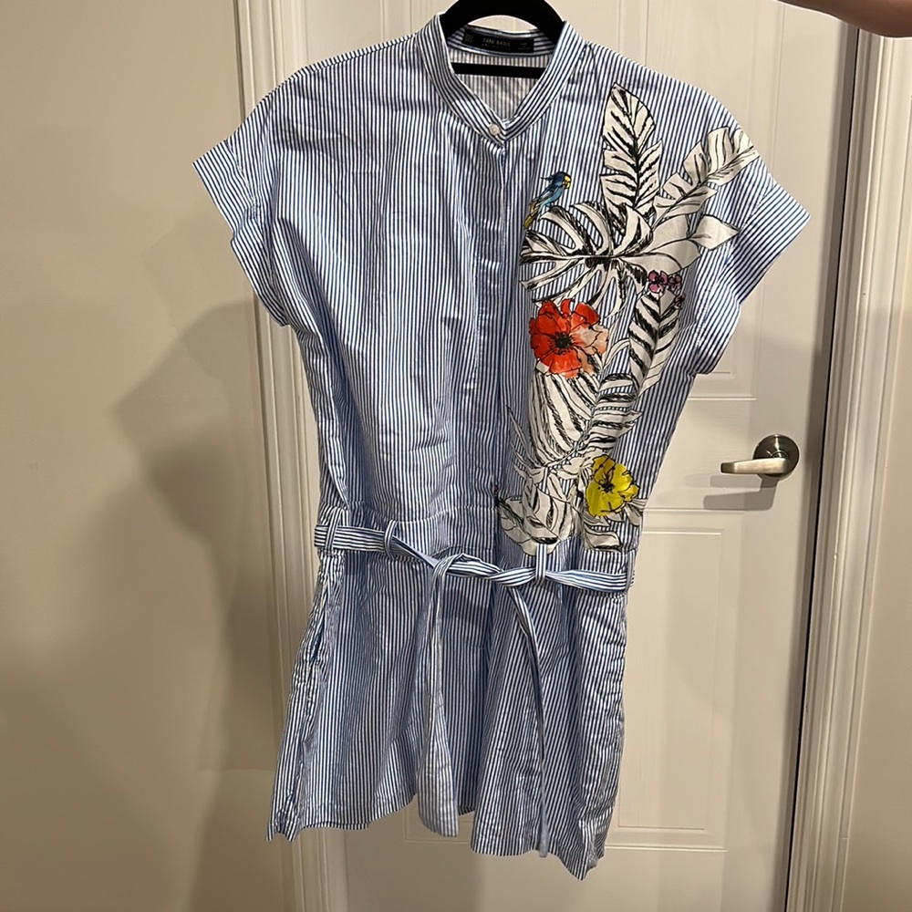 ZARA STRIPPED ROMPER